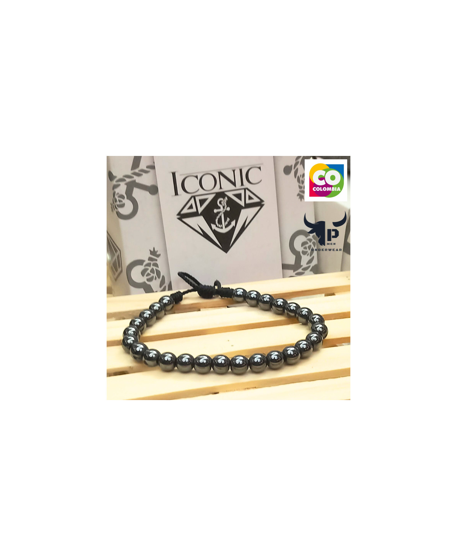 Pulsera Piedra Hematite 6MM ICONIC